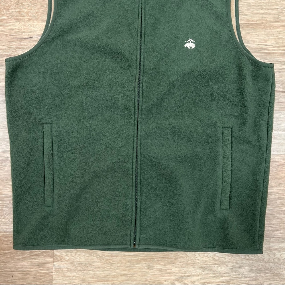 Green Brooks Brothers “346” Full Zip Fleece Vest Mens Size Large Pockets Preppy - Picture 4 of 9